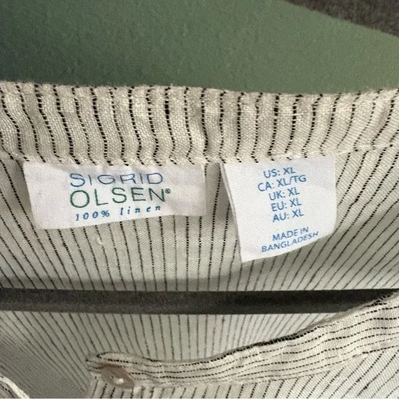 Sigrid Olsen Linen Striped Shirt - Picture 3 of 8